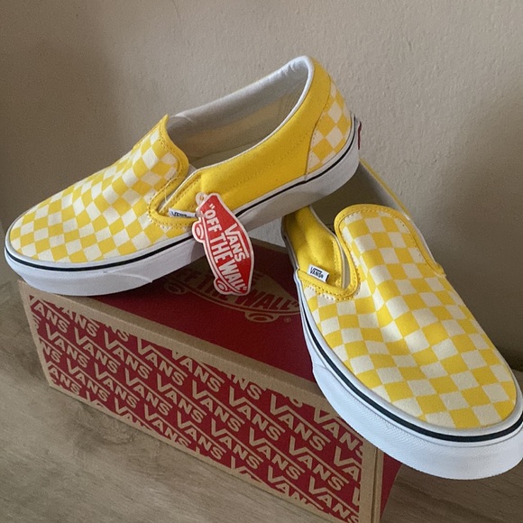 New Vans shoes yellow checkered Classic Men’s 10 Newwbox - Picture 3 of 3